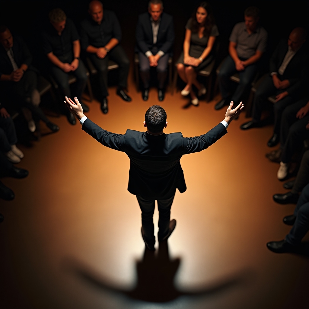 Esercizio di presenza scenica con professionisti in formazione