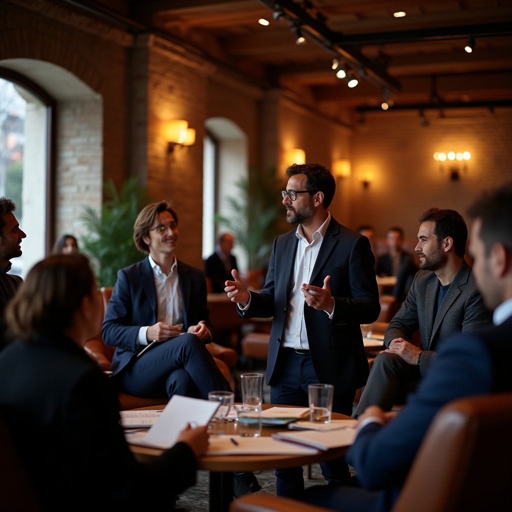 Gruppo di professionisti durante un workshop di public speaking a Milano